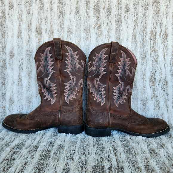 Ariat "Heritage Stockman" Brown Leather Cowboy Western Boots | Women's Size 6.5B - Picture 7 of 11
